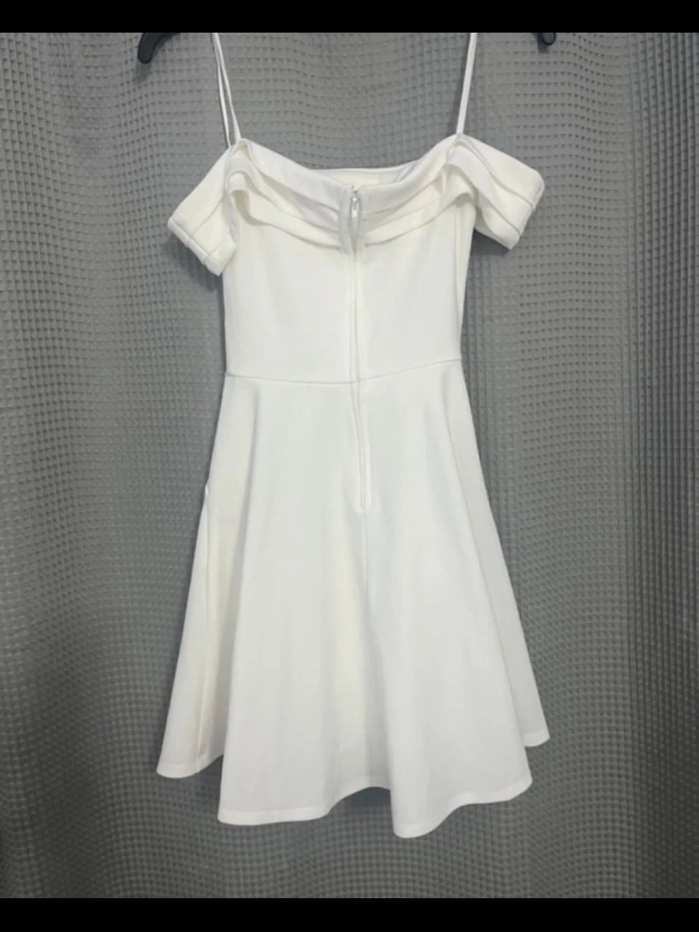 Off-Shoulder White Fit & Flare Dress
